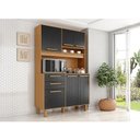 Ver imagem 3 de Armário para Cozinha Kit Prime 120 Cm 6 Portas 2 Gavetas Cinamomo Preto Catedral Fosco - Zanzini