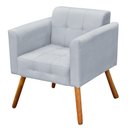 Ver mais imagens de Poltrona Elisa Suede Cinza Pés Palito Castanho D’Rossi