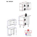 Ver imagem 3 de Kit Armário de Cozinha Aéreo Canto com Balcão 90cm 3 Portas Pequim Multimóveis Mp2381 Preto/