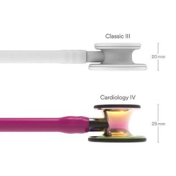 Estetoscopio 3m Littmann Cardiology Iv 6241 Framboesa com Rainbow Alto Polimento e Conector Preto - 3