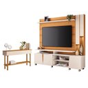 Ver imagem 1 de Estante Home Theater Virtus Cinamomo Off White com Aparador Fiero Off White Cinamomo- Hb Móveis