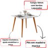 Mesa de Jantar Industrial Branco Brilho 4 Lugares Tampo 90x90 Pés em Madeira - 6