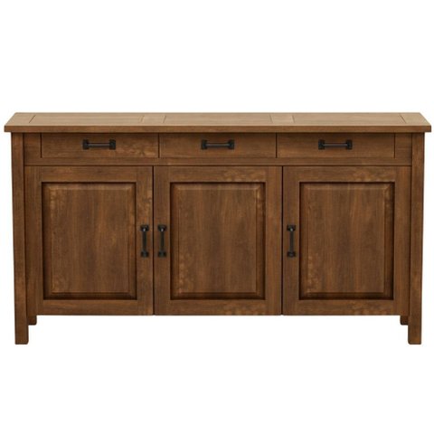 Balcão Buffet para Sala de Jantar Rústico 145cm Madeira Maram W02 Imbuia - Lyam Decor