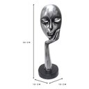 Ver imagem 2 de Escultura Estátua Máscara Face Mão no Rosto 36 Cm:prata Envelhecido