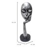 Escultura Estátua Máscara Face Mão no Rosto 36 Cm:prata Envelhecido - 2