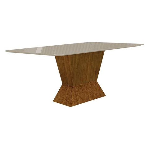 Mesa de Jantar Larissa 180x90 Freijó Off White - Leifer Móveis