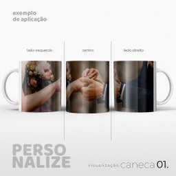 Personalizável - Caneca - 2 peças É DeCoração Canecas Premium - 3
