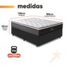Cama Box Casal Colchão Gazin Maximus Molas Ensacadas 138x188x62cm Cinza / Preto - 4