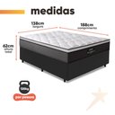 Ver imagem 4 de Cama Box Casal Colchão Gazin Maximus Molas Ensacadas 138x188x62cm Cinza / Preto