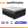 Cama Box Casal Colchão Gazin Maximus Molas Ensacadas 138x188x62cm Cinza / Preto - 6