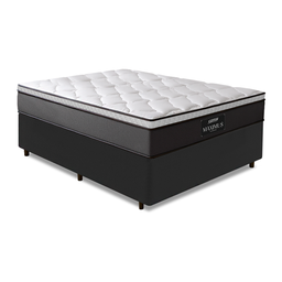 Cama Box Casal Colchão Gazin Maximus Molas Ensacadas 138x188x62cm Cinza / Preto - 1 Cama Box Casal Colchão Gazin Maximus Molas Ensacadas 138x188x62cm Cinza / Preto - 1