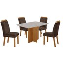 Ver imagem 2 de Conjunto Mesa de Jantar 120cm com 4 Cadeiras Estofadas Multimóveis Crrft-CON040 Madeirado/Off White