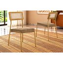 Ver imagem 1 de Cadeira Cozinha Kit 2un Lux 1741 Dourado/Bamboo Carraro