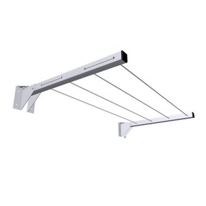 Kit 2 Suportes de Parede 5 Furos 60cm Varal Dobrável Lateral Branco - Nv153p