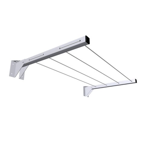 Kit 2 Suportes de Parede 5 Furos 60cm Varal Dobrável Lateral Branco - Nv153p