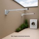 Ver imagem 2 de Kit 2 Suportes de Parede 5 Furos 60cm Varal Dobrável Lateral Branco - Nv153p