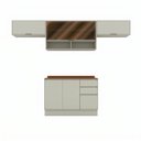 Ver imagem 2 de Cozinha Compacta 100% MDF Aéreo Basculante Vidro e Balcão Pia com Tampo Fineze