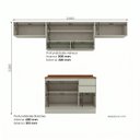 Ver imagem 3 de Cozinha Compacta 100% MDF Aéreo Basculante Vidro e Balcão Pia com Tampo Fineze