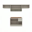Ver imagem 4 de Cozinha Compacta 100% MDF Aéreo Basculante Vidro e Balcão Pia com Tampo Fineze