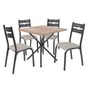 Ver imagem 3 de Conjunto de Mesa com 4 Cadeiras Luna Clássica Bege/Craqueado Preto/Junco Manteiga