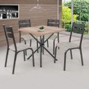 Ver imagem 1 de Conjunto de Mesa com 4 Cadeiras Luna Clássica Bege/Craqueado Preto/Junco Manteiga