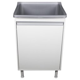 Tanque de Lavanderia 34 Litros Gabinete com Sifão e Válvula Cor:cinza - 3
