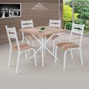 Ver imagem 1 de Conjunto de Mesa com 4 Cadeiras Luna Clássica Branco/Capuccino