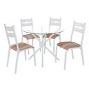Ver imagem 3 de Conjunto de Mesa Redonda com 4 Cadeiras Luna Clássica Branco/Capuccino