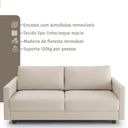 Ver imagem 4 de Sofá 4 Lugares 1,95m Linho Molas Ensacadas Zante Estofama
