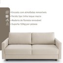 Ver imagem 4 de Sofá 4 Lugares 1,95m Linho Molas Ensacadas Zante Estofama