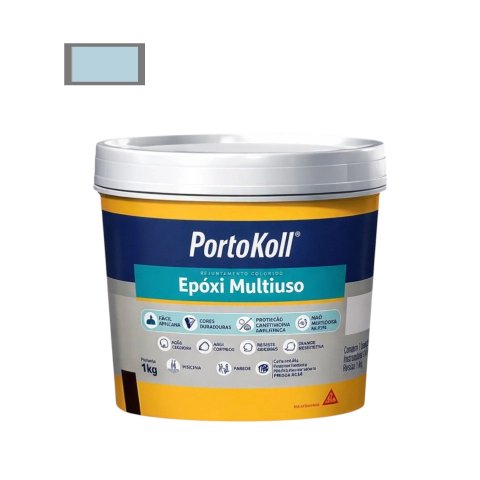 Rejunte Multiuso Epóxi 1kg Porto Koll Azul Celeste