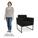Ver imagem 7 de Sofá Namoradeira e 2 Poltronas Base Industrial Preto Ana Suede Preto - Ibiza