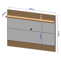 Jogo Painel e Rack Dante Naturalle Off White - 2