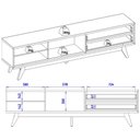 Ver imagem 4 de Rack Bancada Tv 75 Pol 200 Cm Veneza Freijo Off White Matte Colibri