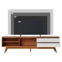 Ver imagem 5 de Rack Bancada Tv 75 Pol 200 Cm Veneza Freijo Off White Matte Colibri