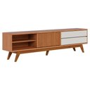 Ver imagem 1 de Rack Bancada Tv 75 Pol 200 Cm Veneza Freijo Off White Matte Colibri