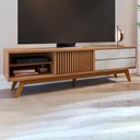 Ver imagem 2 de Rack Bancada Tv 75 Pol 200 Cm Veneza Freijo Off White Matte Colibri