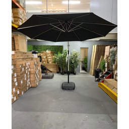 Ombrelone Guarda Sol para Piscina 3x3 em Alumínio Cor Preta com Base - 4