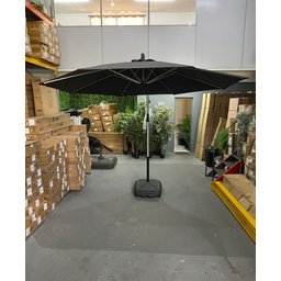 Ombrelone Guarda Sol para Piscina 3x3 em Alumínio Cor Preta com Base - 3