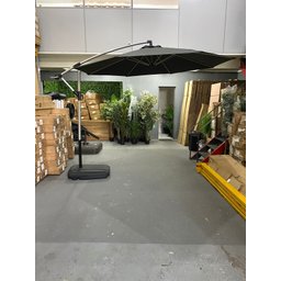 Ombrelone Guarda Sol para Piscina 3x3 em Alumínio Cor Preta com Base - 2