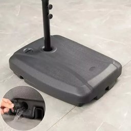 Ombrelone Guarda Sol para Piscina 3x3 em Alumínio Cor Preta com Base - 10