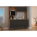 Ver imagem 1 de Cozinha Compacta Bella C/ 5 Portas 3 Nichos e 1 Gaveta 155cm Freijo/grafite - Genialflex