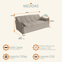 Ver imagem 7 de Sofá Cama 2,00m 3 Lugares Suede Vienna Castor