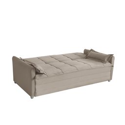 Sofá Cama 2,00m 3 Lugares Suede Vienna Castor - 5