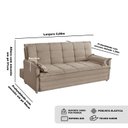 Ver imagem 7 de Sofá Cama 2,00m 3 Lugares Suede Vienna Castor