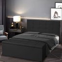 Ver imagem 7 de Kit Cabeceira e Calçadeira Baú Casal 1,40m Roma Suede - Pallazio Cor Preto