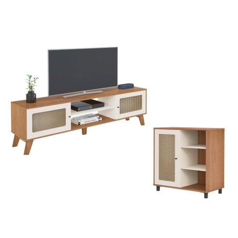 Conjunto para Sala com Rack e Buffet Charlotte Artely