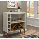 Ver imagem 1 de Aparador Retrô Pés Palito com Adega Soft - Off White com Freijó - Comprar Moveis em Casa