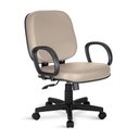 Ver imagem 1 de Cadeira Escritório Plus Size Giratória Relax Couro Eco:Beige