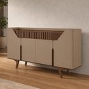 Ver imagem 3 de Aparador Buffet para Sala de Jantar 4 Portas 2 Gavetas Ripadas 180cm Volga B02 Fendi Carvalho - Lyam